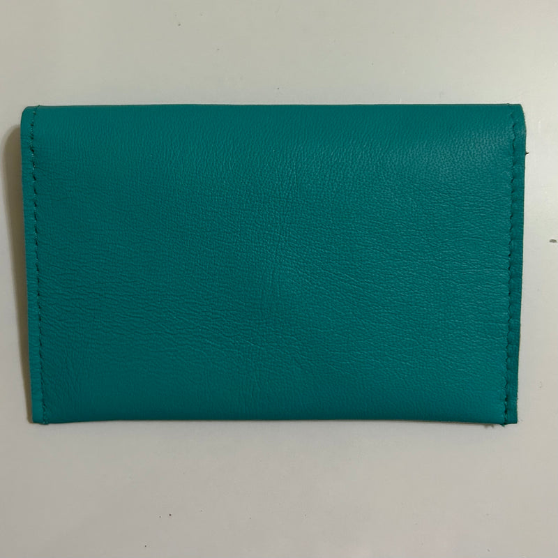 Aqua Leather Card Case