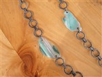 necklace-rancher's daughter necklace,stone slab necklace,mint green stone necklace,stone necklace,semi precious stone necklace,stone and chain necklace,slab and chain necklace,aged silver finish chain necklace,chain necklace,pewter chain necklace