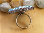 ring-rancher's daughter ring,sugar skull ring,crystal ring,sugar skull image ring,turquoise sugar skull ring,sugar skull image ring with crystals