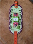 Watch-leather cuff watch, lime cuff watch,lime purple orange cuff watch,cowgirl watch,cowgirl cuff watch,gypsy cowgirl cuff watch,boho cuff watch,boho watch,bohemian watch,bohemian cuff watch,gypsy cuff watch,bronco billie cuff watch,carmelita tejas watches