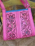 handbag-carmelita tejas tooled leather handbag,fuchsia leather handbag,fuchsia tooled leather purse,pink tooled leather,pink tooled leather and crystal purse,bling leather purse,bling pink purse,boho style tooled purse,cowgirl tooled leather purse,gypsy cowgirl tooled leather crystal purse,western tooled leather purse,bling purse,pink and turquoise  leather purse,carmelita tejas embellished purse,embellished purse