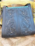 handbag-carmelita tejas tooled handbag,black tooled purse,black tooled leather handbag,embellished black tooled purse,black and turquoise handbag,black leather purse with silver studs,cowgirl tooled purse,gypsy cowgirl tooled leather purse,boho tooled leather purse,western tooled leather handbag,carmelita tejas embellished handbag in black
