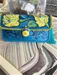 handbag-carmelita tejas turquoise tooled leather clutch,carmelita tejas tooled leather handbags,turquoise and yellow tooled clutch,cowgirl clutch,gypsy cowgirl clutch,boho style tooled clutch,western tooled clutch,turquoise leather clutch,turquoise tooled purse